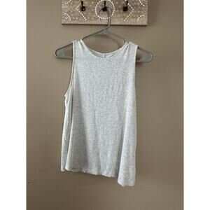 American Eagle Soft & Sexy Rib Light Gray Sleeveless Tank Top